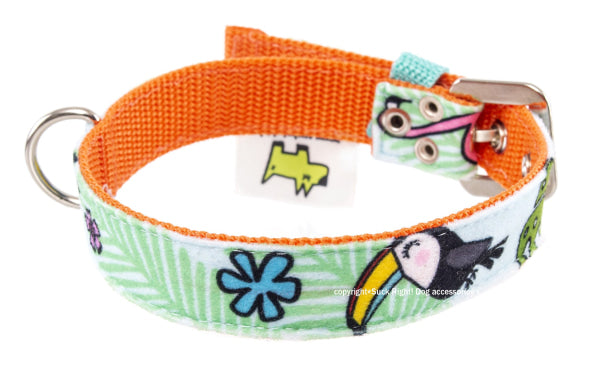 Toucan Blue Dog Collar